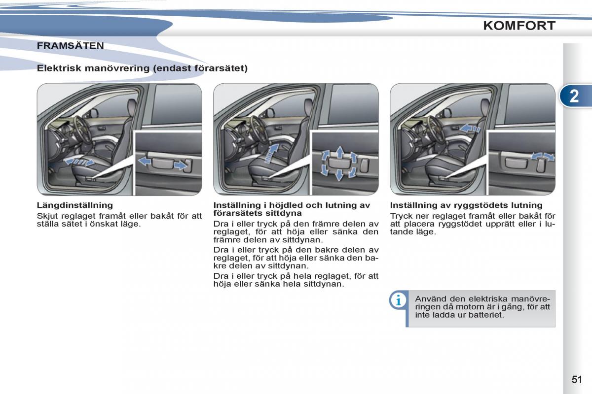 Peugeot 4007 instruktionsbok / page 53