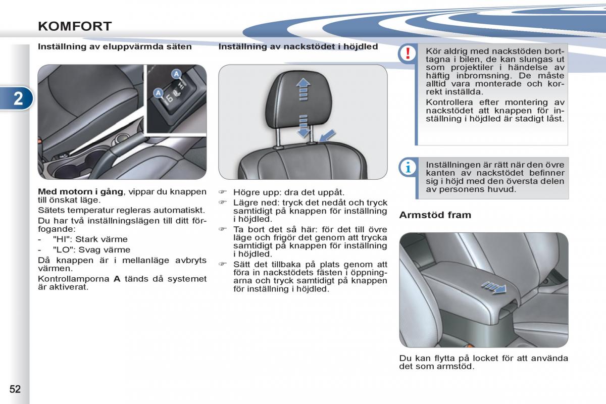 Peugeot 4007 instruktionsbok / page 54