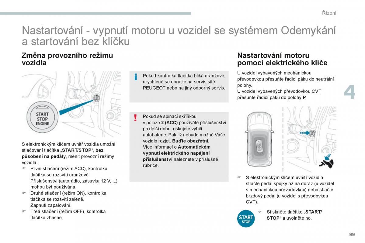 Peugeot 4008 navod k obsludze / page 101