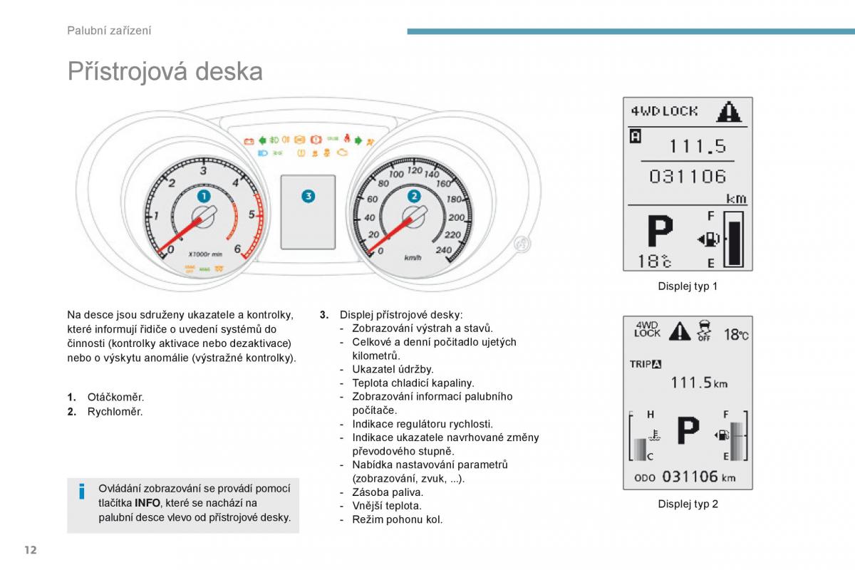 Peugeot 4008 navod k obsludze / page 14