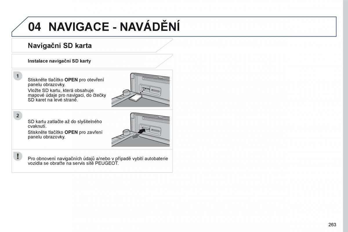 Peugeot 4008 navod k obsludze / page 265