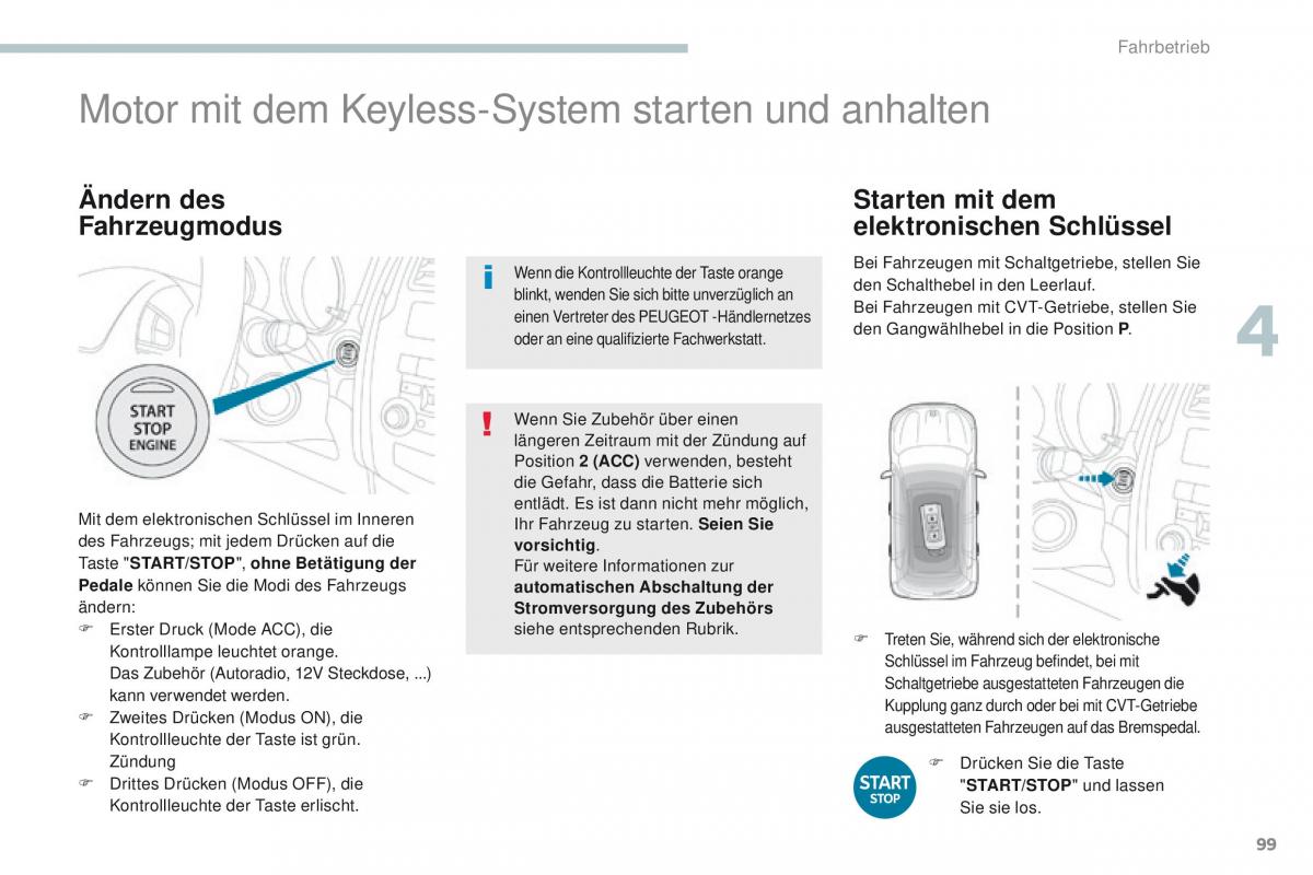 Peugeot 4008 Handbuch / page 101