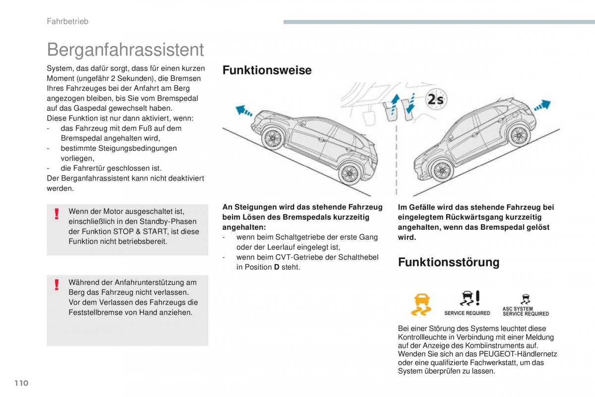 Peugeot 4008 Handbuch / page 112