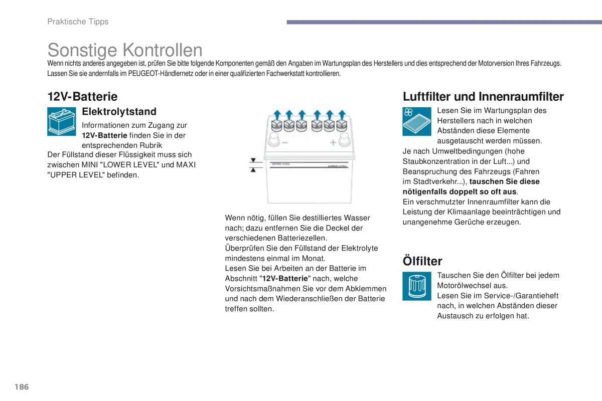 Peugeot 4008 Handbuch / page 188