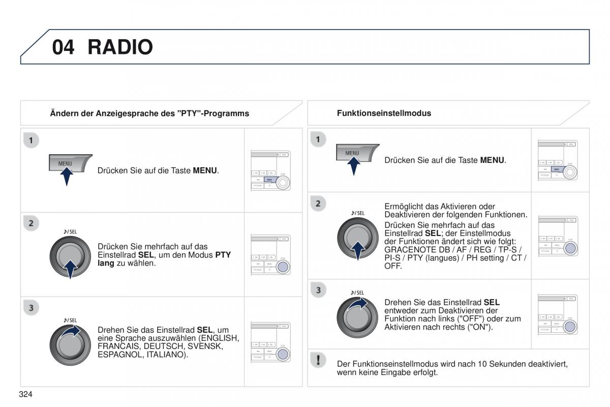 Peugeot 4008 Handbuch / page 326