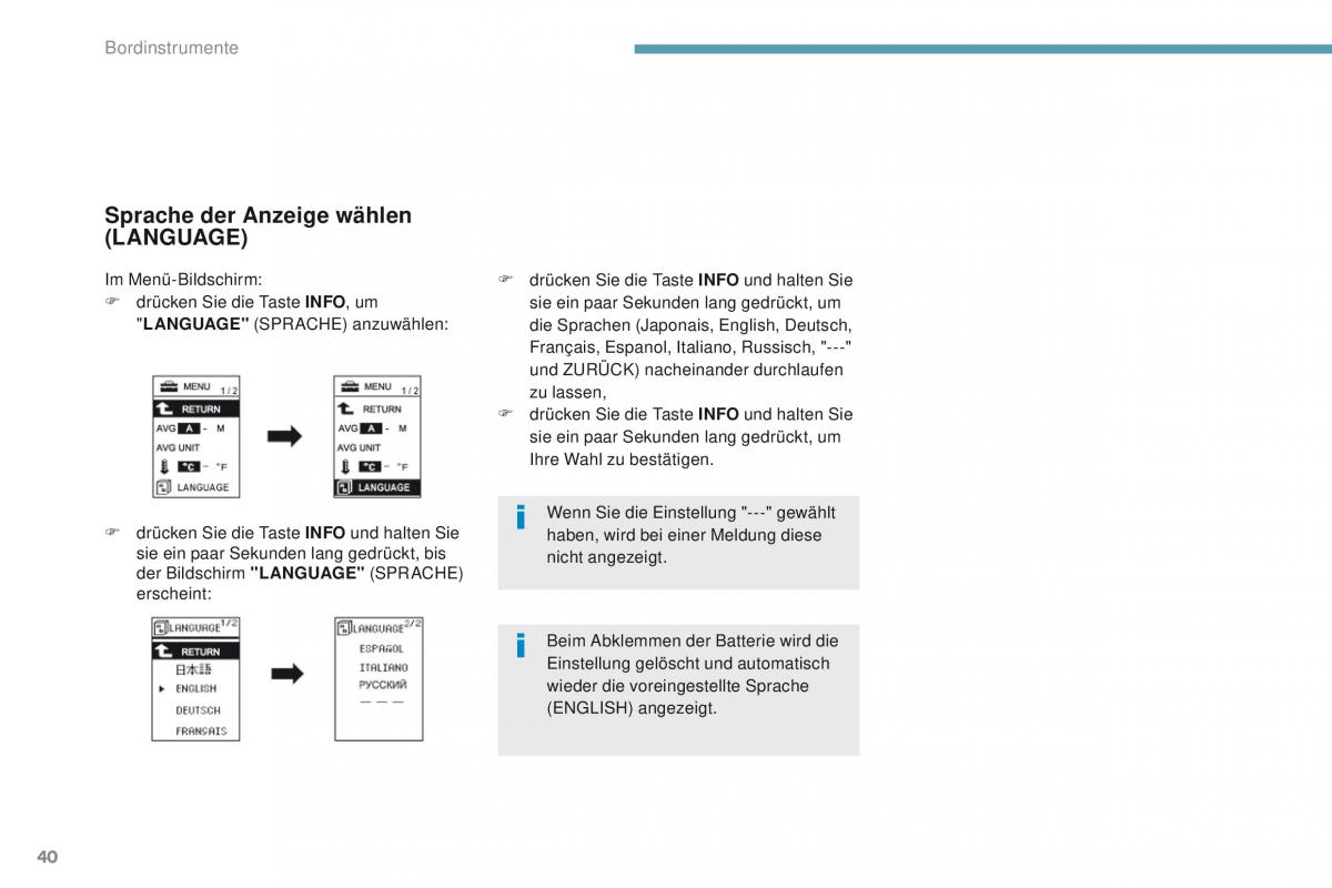 Peugeot 4008 Handbuch / page 42