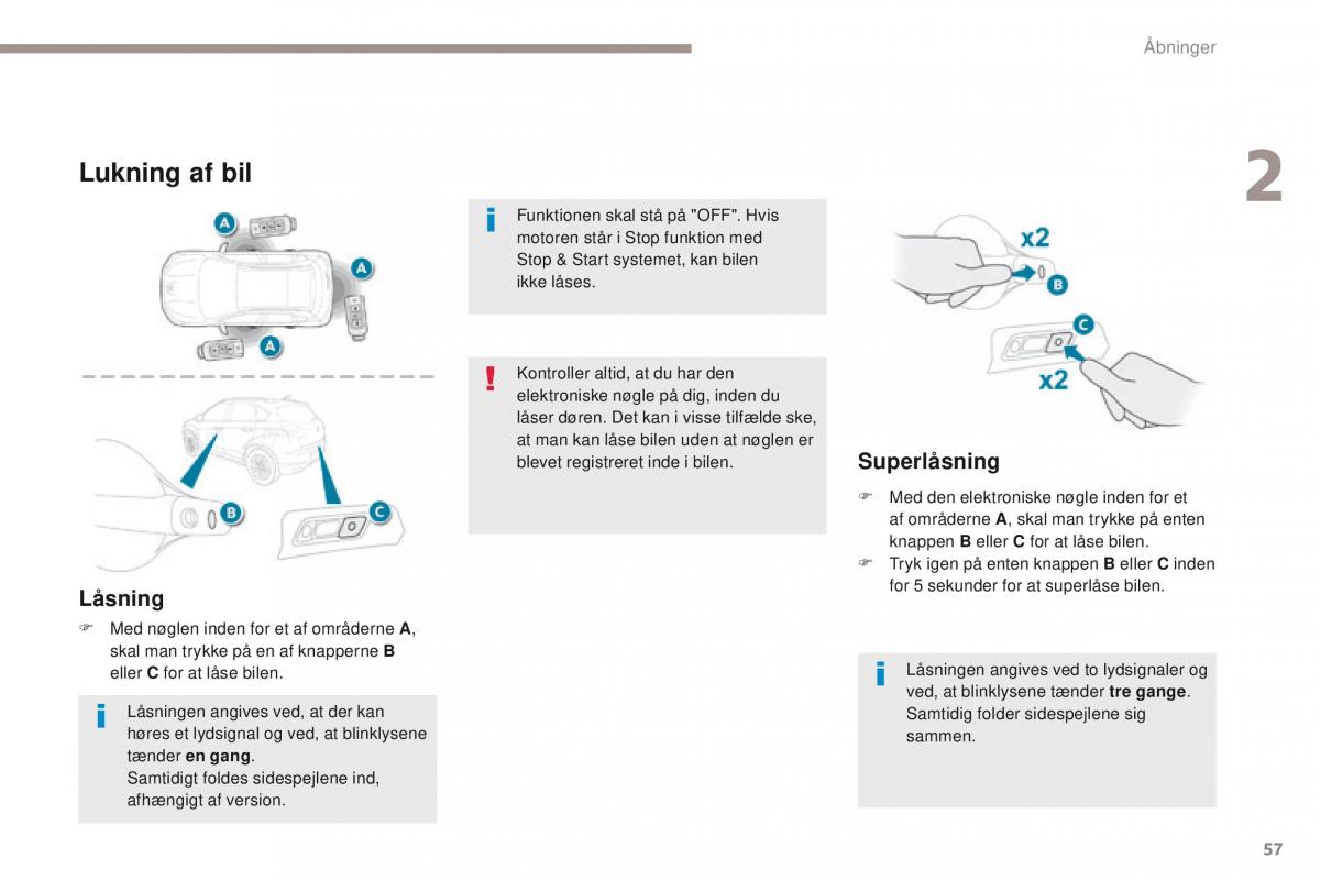 Peugeot 4008 Bilens instruktionsbog / page 59