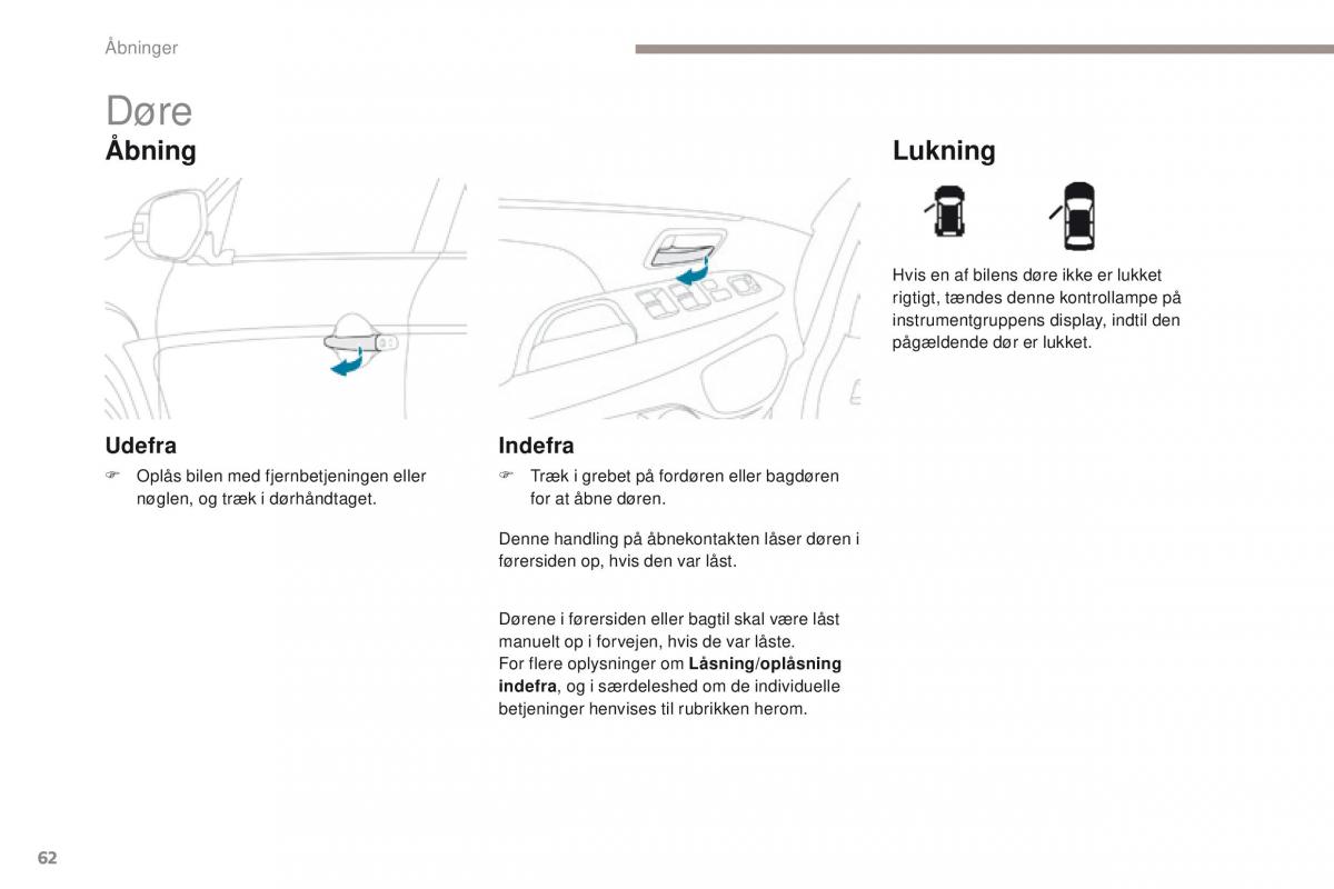 Peugeot 4008 Bilens instruktionsbog / page 64