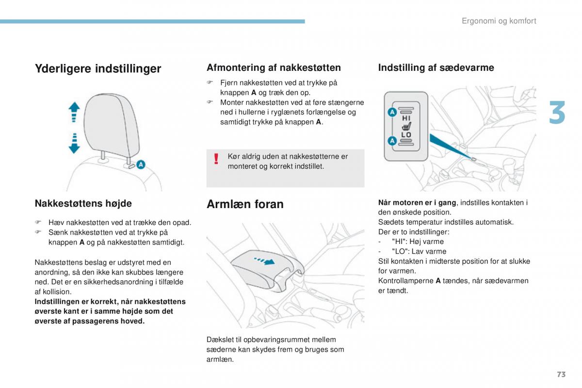 Peugeot 4008 Bilens instruktionsbog / page 75