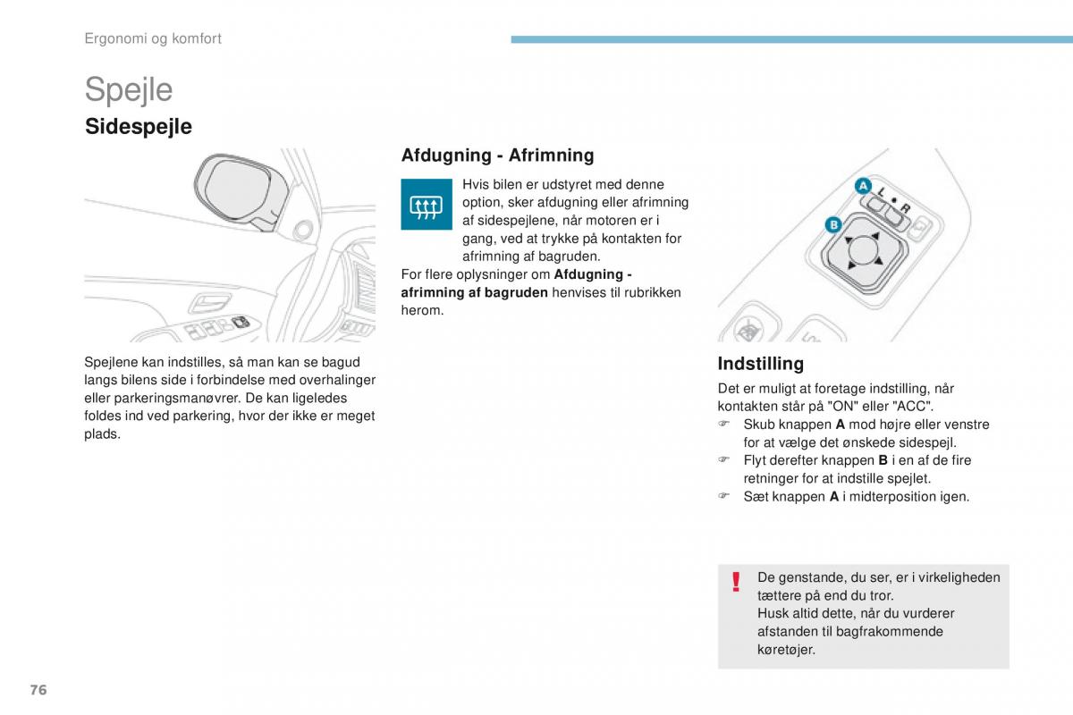 Peugeot 4008 Bilens instruktionsbog / page 78