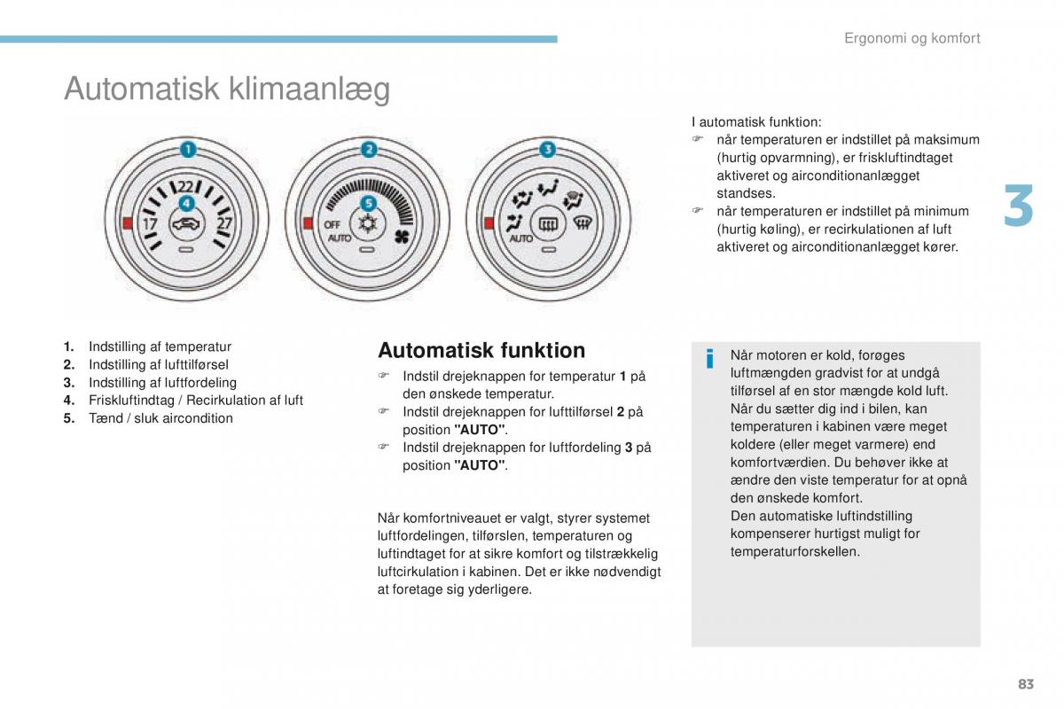 Peugeot 4008 Bilens instruktionsbog / page 85