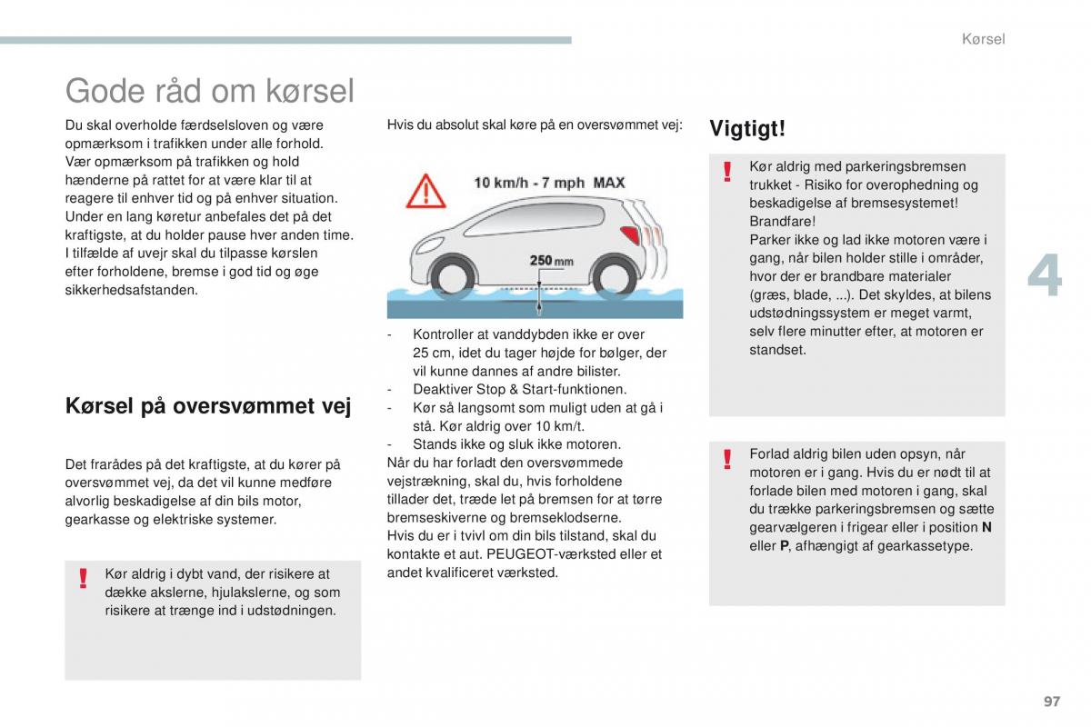 Peugeot 4008 Bilens instruktionsbog / page 99