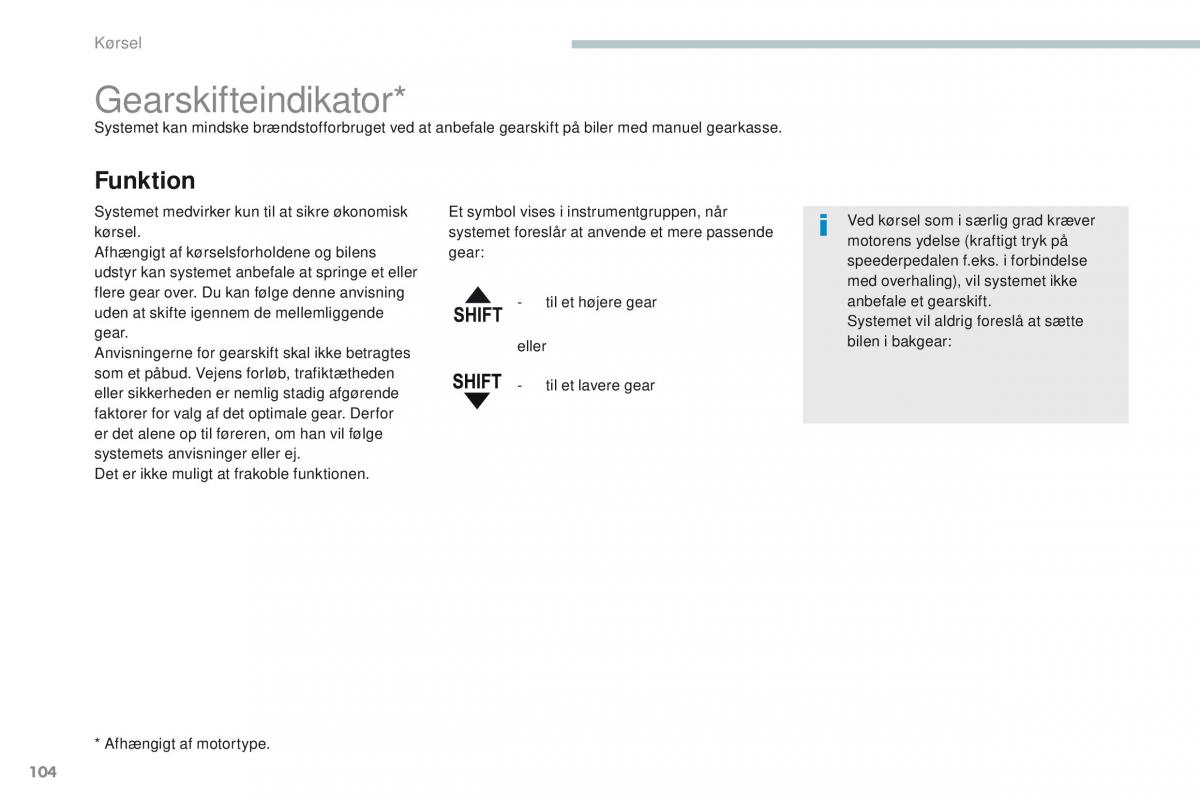 Peugeot 4008 Bilens instruktionsbog / page 106