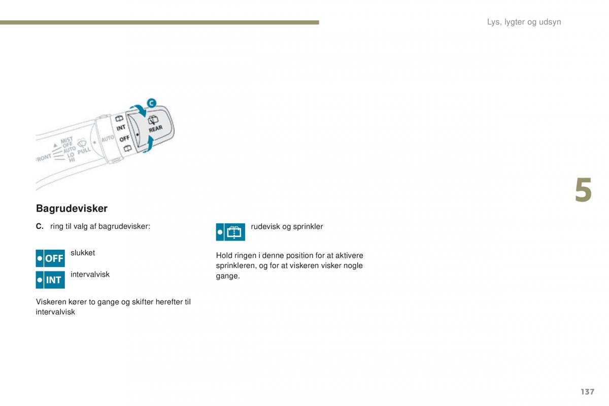 Peugeot 4008 Bilens instruktionsbog / page 139