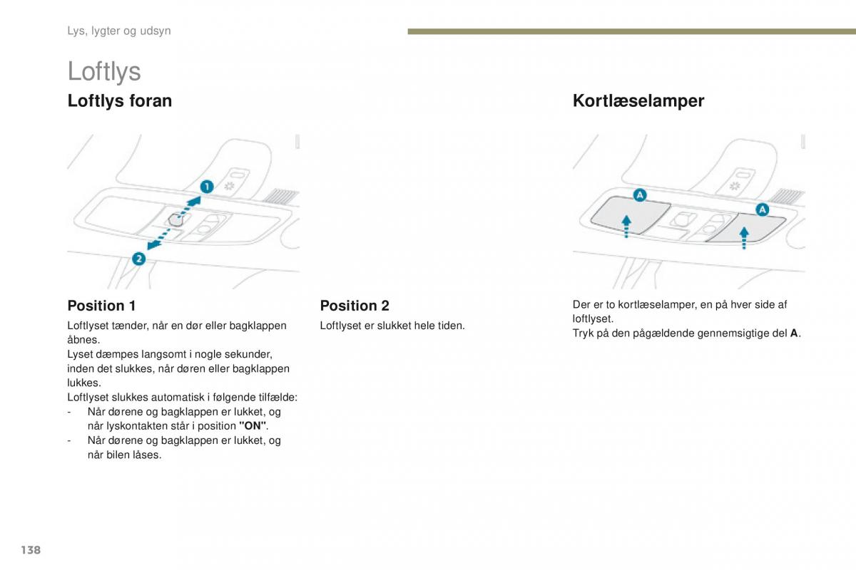 Peugeot 4008 Bilens instruktionsbog / page 140