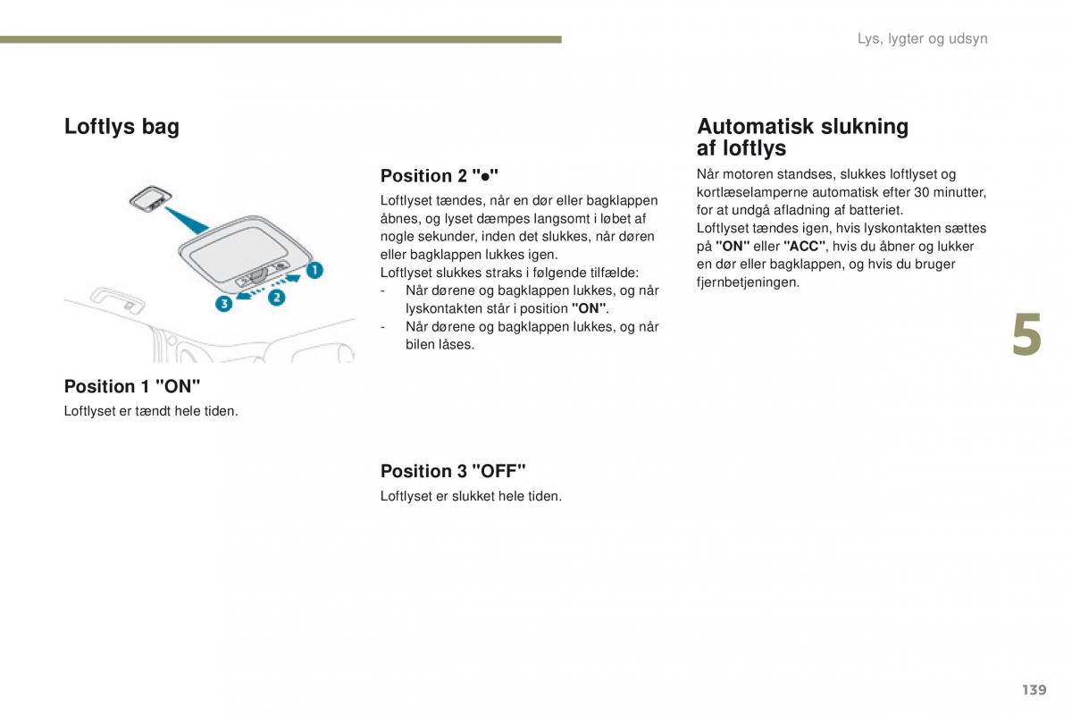 Peugeot 4008 Bilens instruktionsbog / page 141