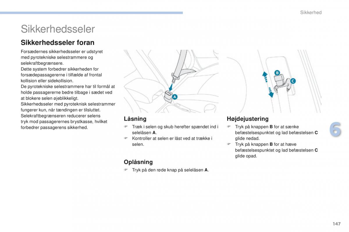 Peugeot 4008 Bilens instruktionsbog / page 149