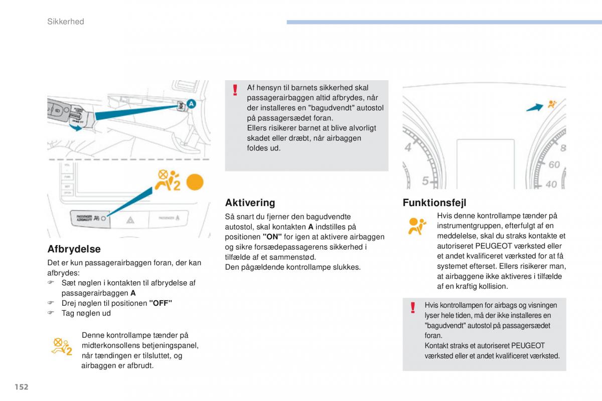 Peugeot 4008 Bilens instruktionsbog / page 154