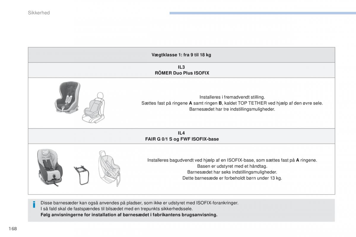 Peugeot 4008 Bilens instruktionsbog / page 170