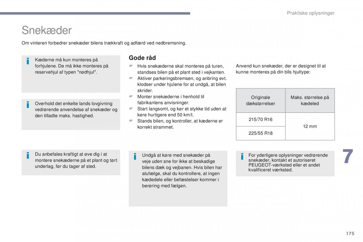 Peugeot 4008 Bilens instruktionsbog / page 177