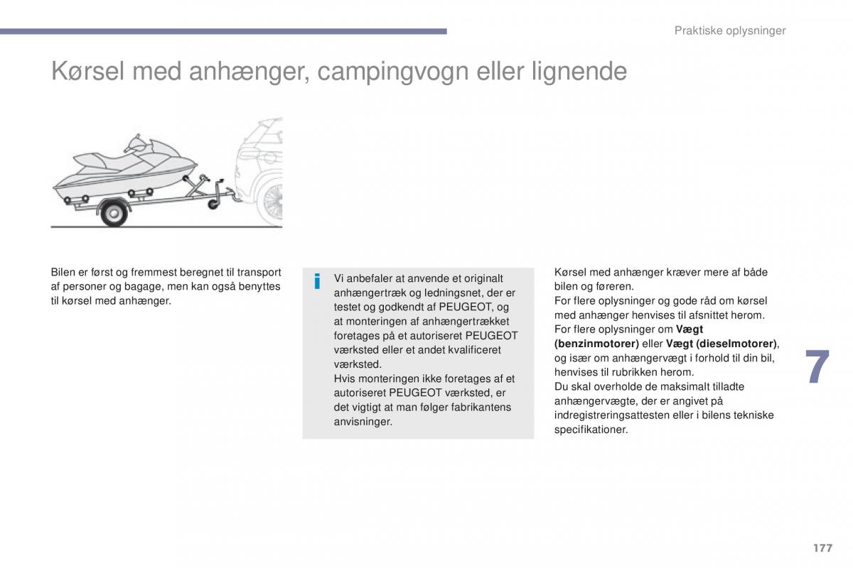 Peugeot 4008 Bilens instruktionsbog / page 179