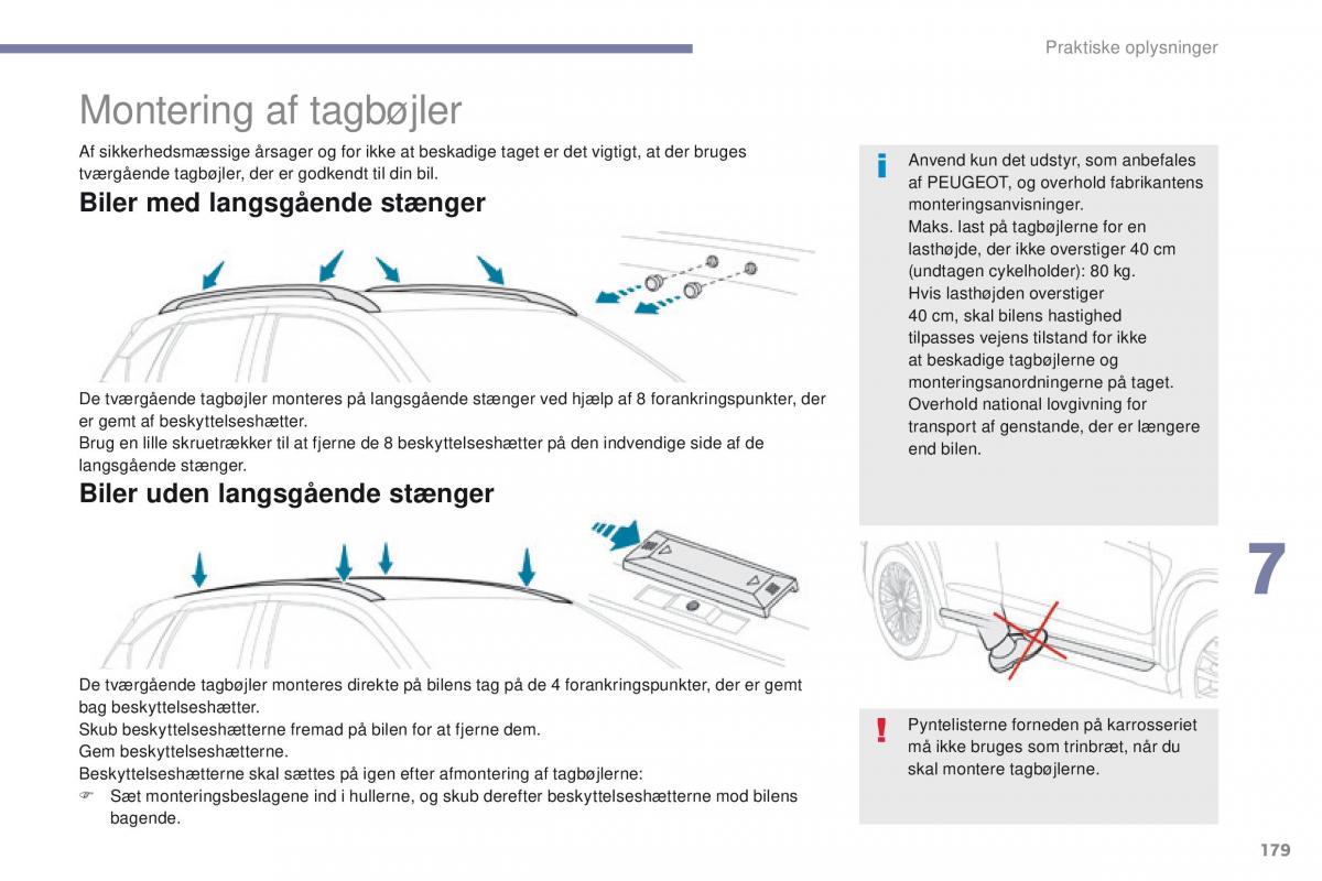 Peugeot 4008 Bilens instruktionsbog / page 181