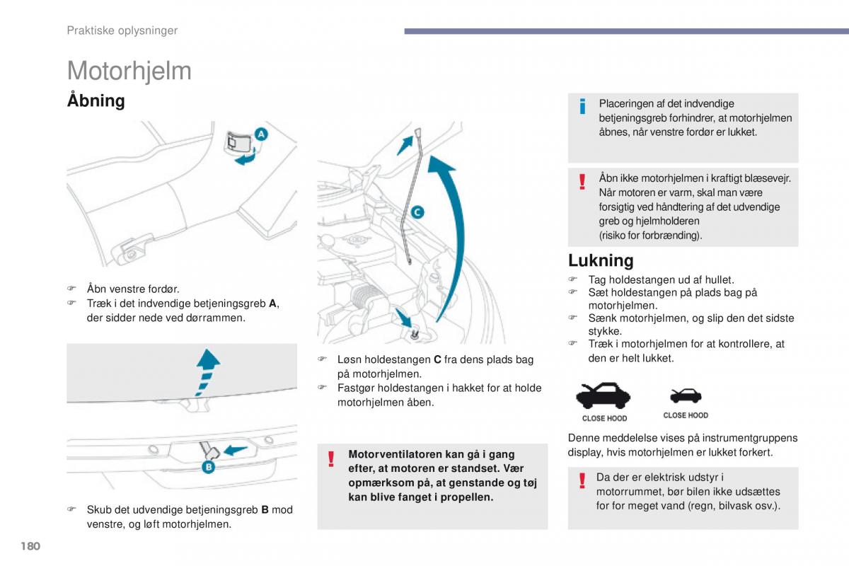 Peugeot 4008 Bilens instruktionsbog / page 182