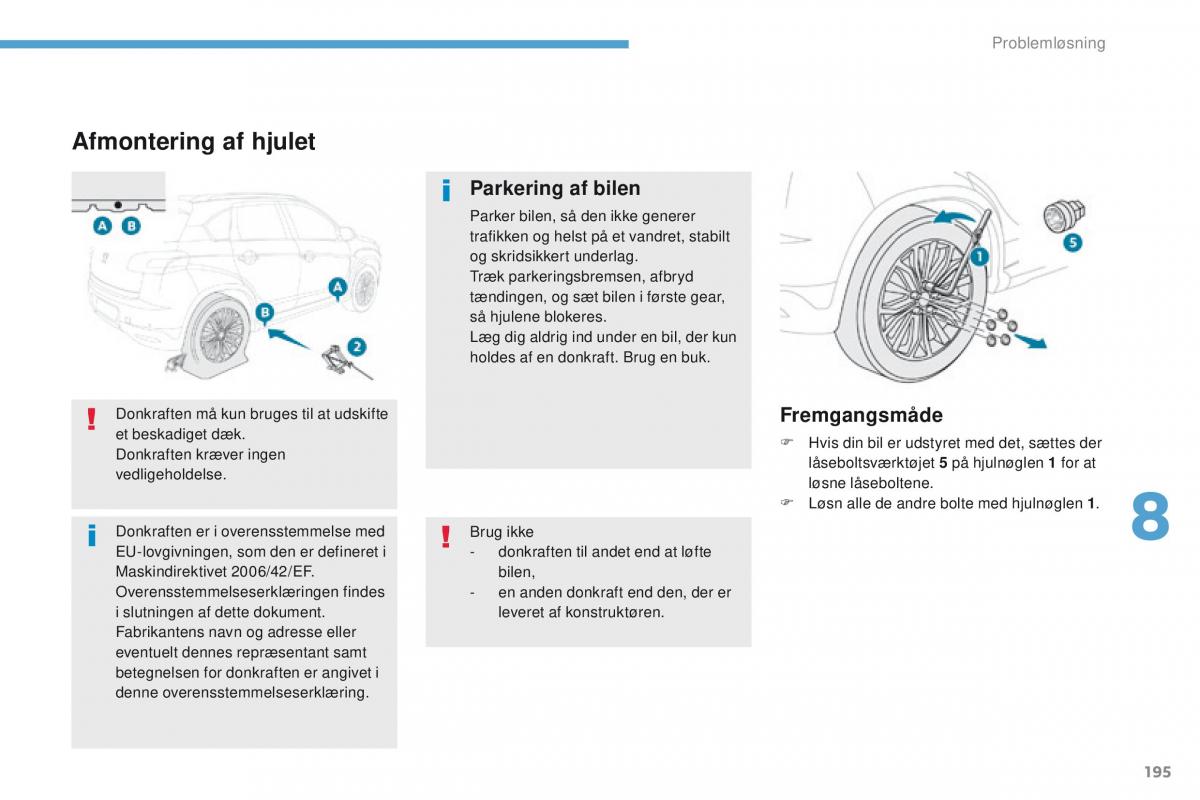 Peugeot 4008 Bilens instruktionsbog / page 197