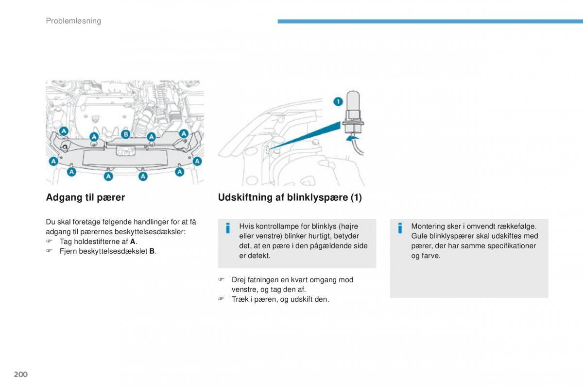 Peugeot 4008 Bilens instruktionsbog / page 202