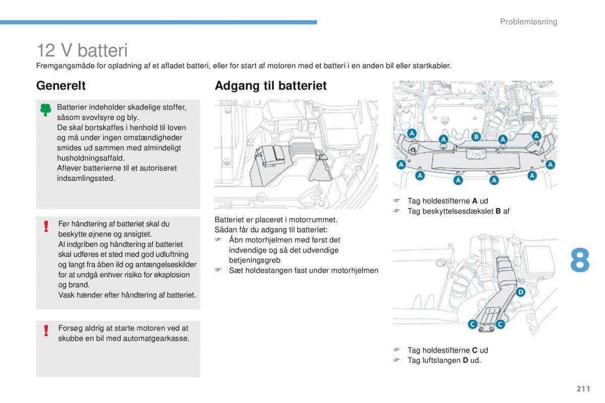 Peugeot 4008 Bilens instruktionsbog / page 213