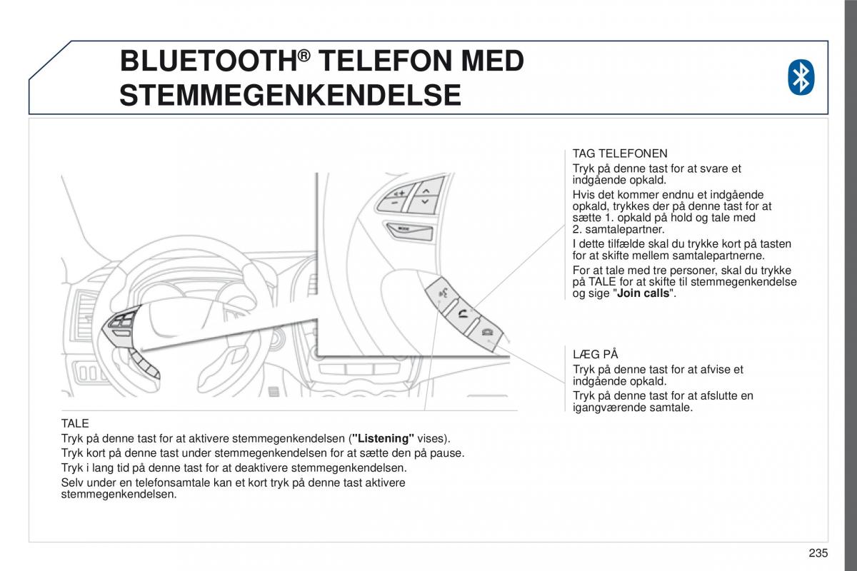 Peugeot 4008 Bilens instruktionsbog / page 237