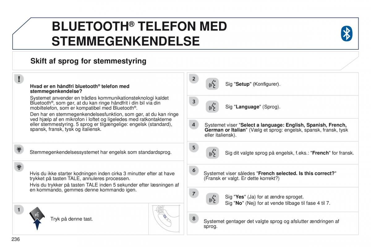 Peugeot 4008 Bilens instruktionsbog / page 238