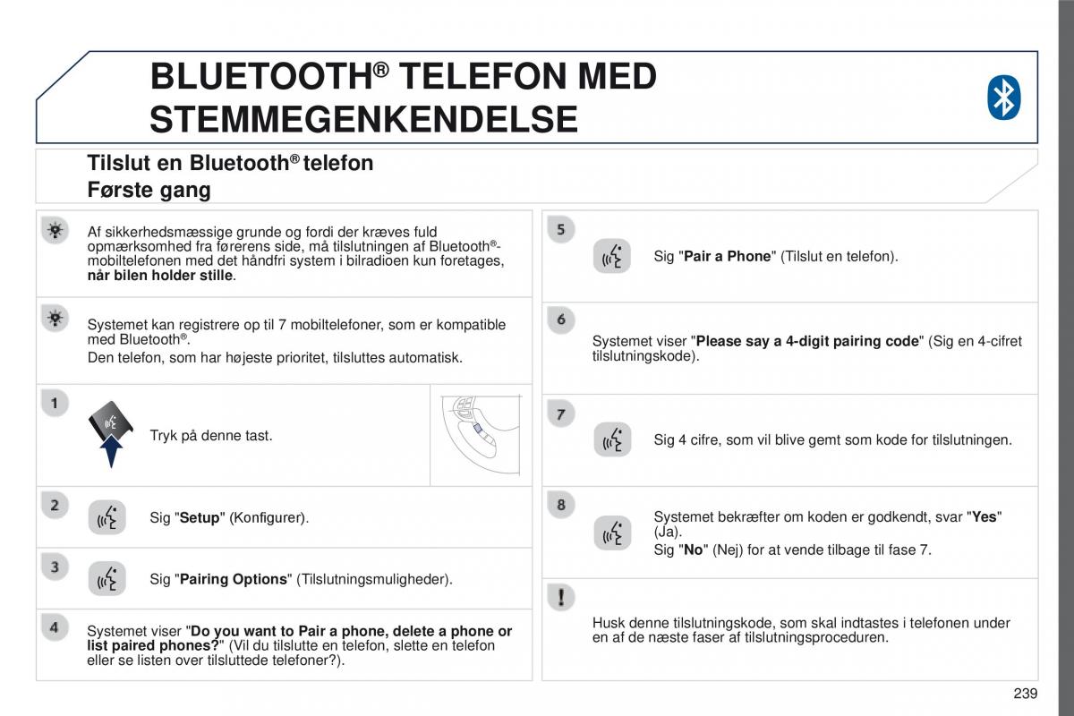 Peugeot 4008 Bilens instruktionsbog / page 241