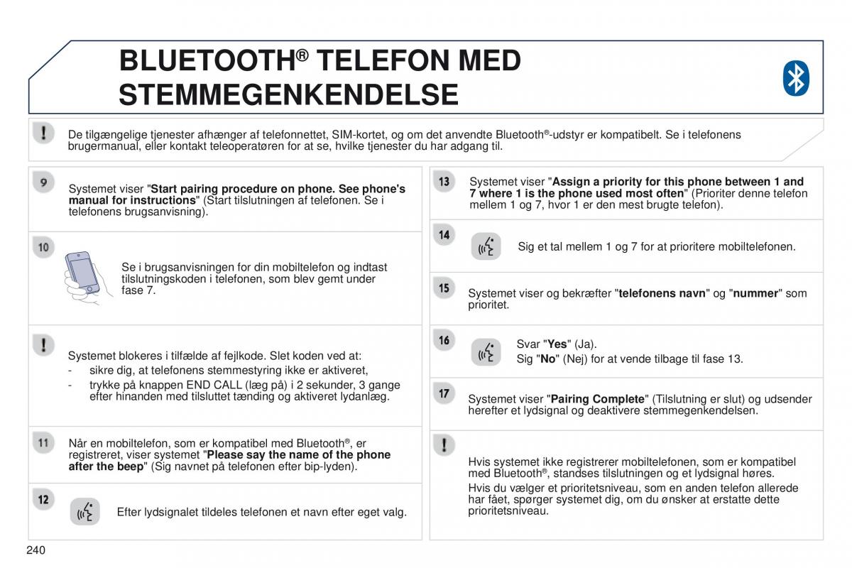 Peugeot 4008 Bilens instruktionsbog / page 242