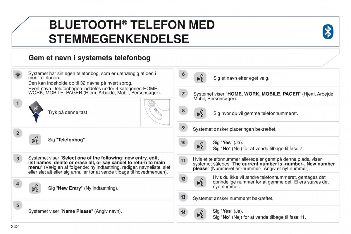 Peugeot 4008 Bilens instruktionsbog / page 244