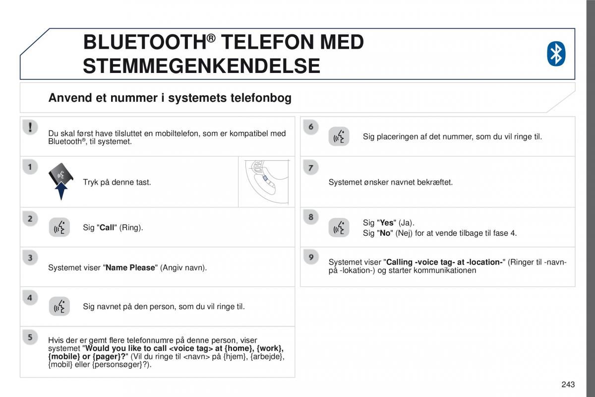 Peugeot 4008 Bilens instruktionsbog / page 245