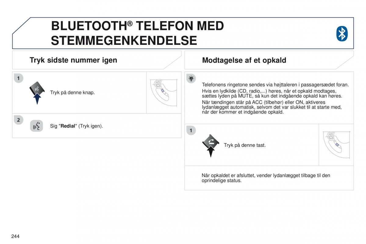 Peugeot 4008 Bilens instruktionsbog / page 246