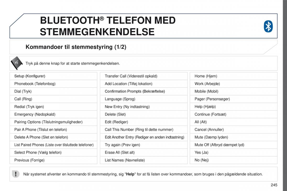 Peugeot 4008 Bilens instruktionsbog / page 247