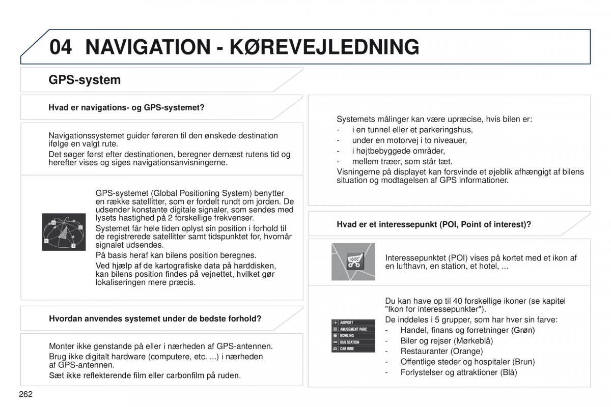 Peugeot 4008 Bilens instruktionsbog / page 264