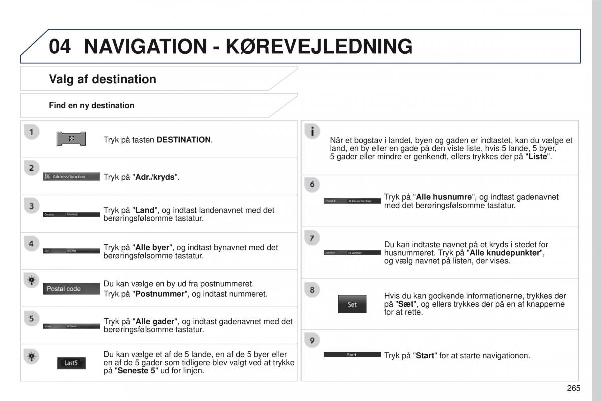 Peugeot 4008 Bilens instruktionsbog / page 267