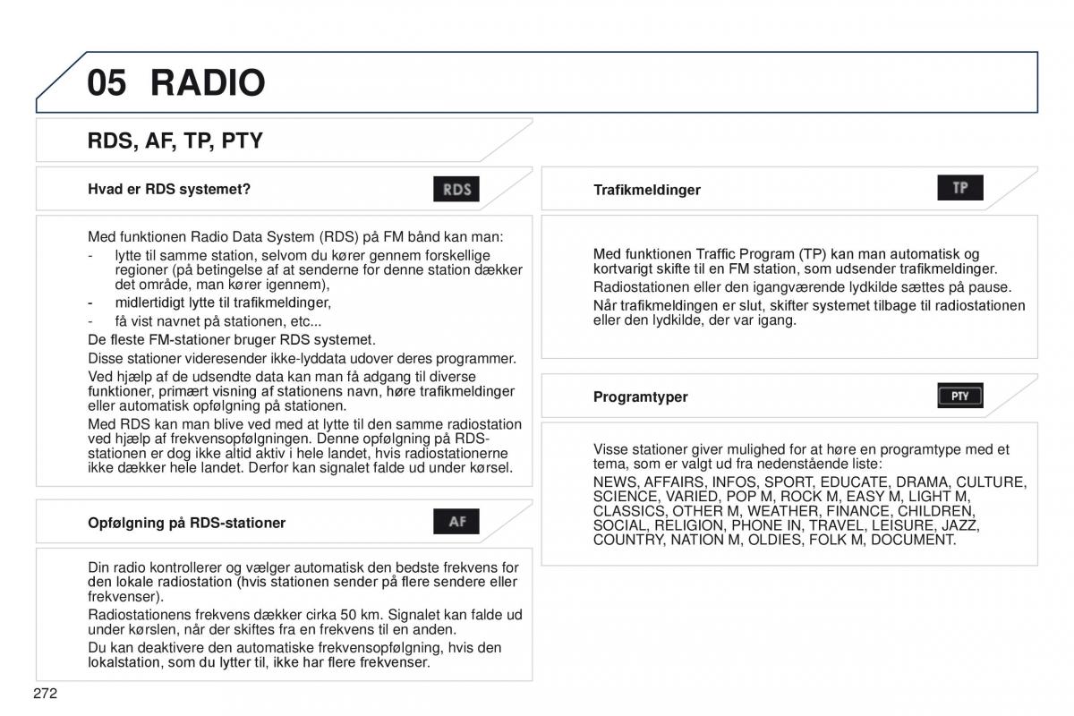 Peugeot 4008 Bilens instruktionsbog / page 274