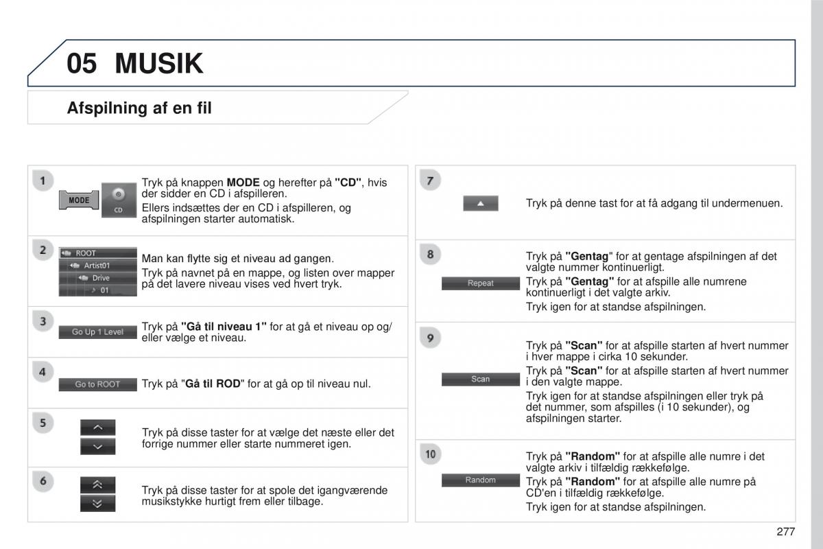 Peugeot 4008 Bilens instruktionsbog / page 279