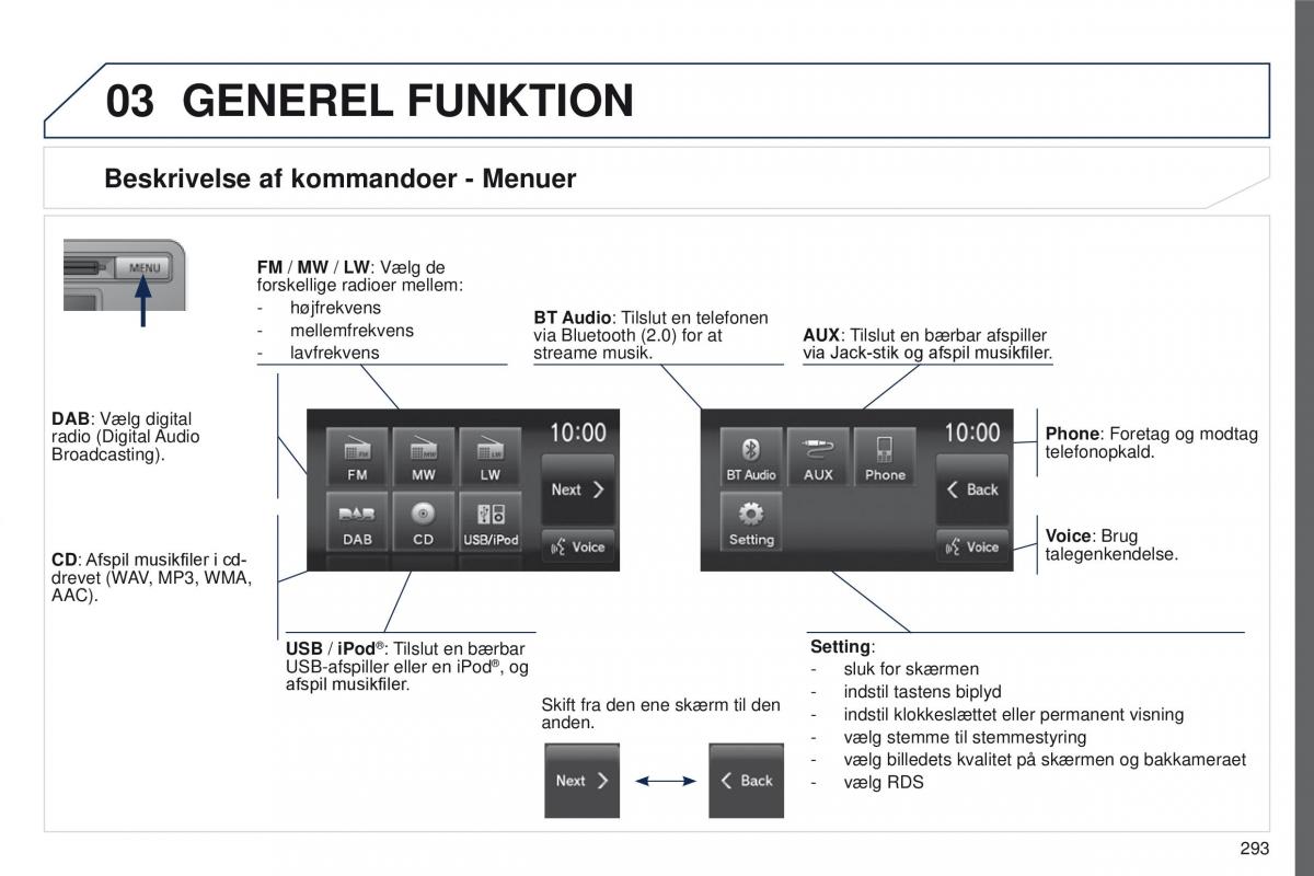 Peugeot 4008 Bilens instruktionsbog / page 295