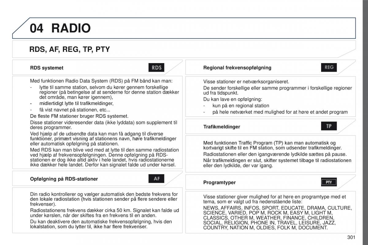 Peugeot 4008 Bilens instruktionsbog / page 303