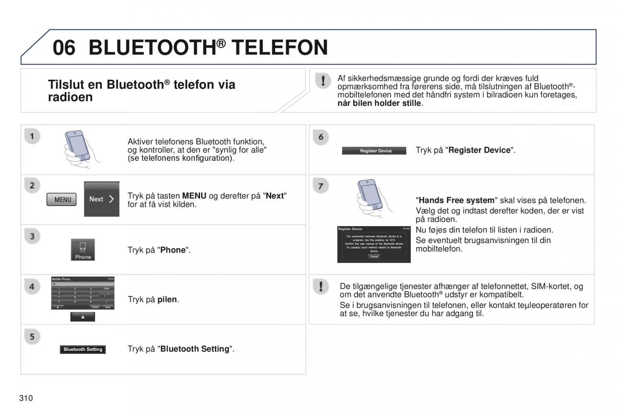 Peugeot 4008 Bilens instruktionsbog / page 312