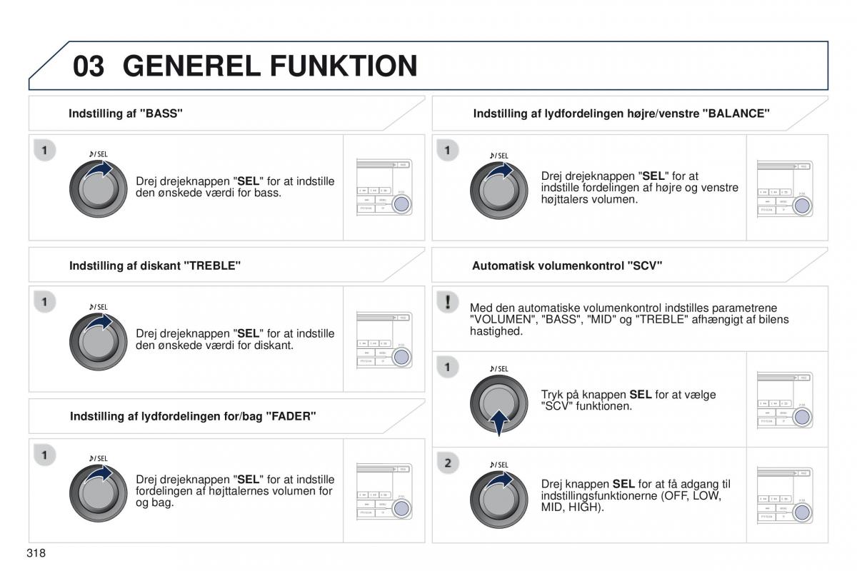 Peugeot 4008 Bilens instruktionsbog / page 320