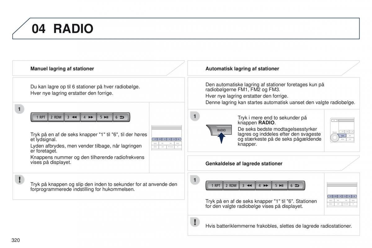 Peugeot 4008 Bilens instruktionsbog / page 322