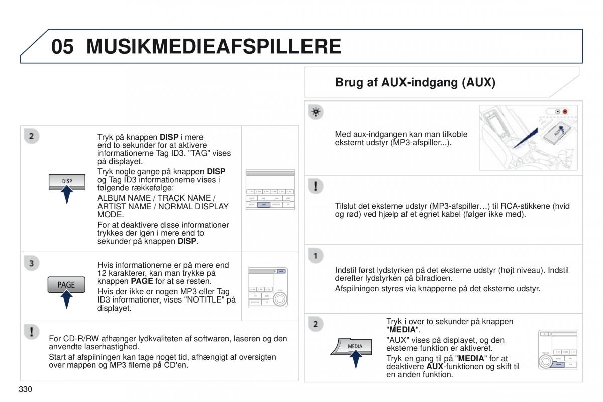 Peugeot 4008 Bilens instruktionsbog / page 332