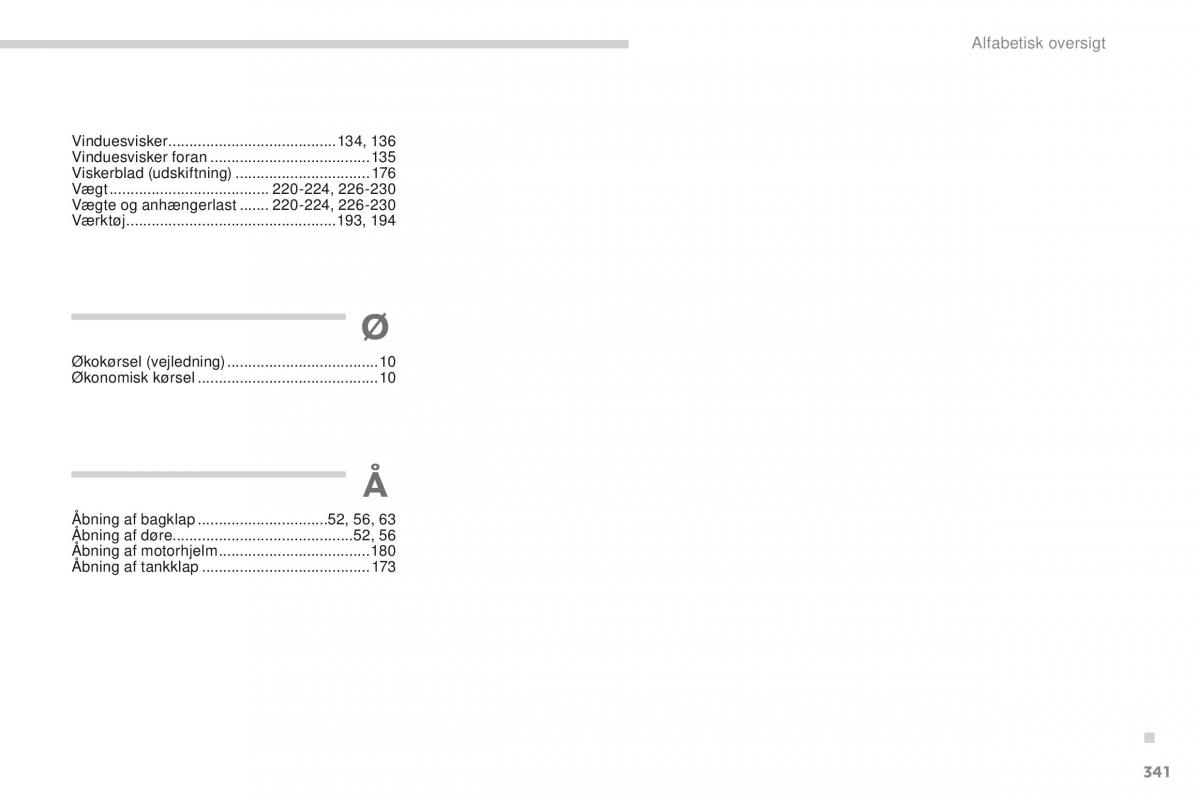 Peugeot 4008 Bilens instruktionsbog / page 343