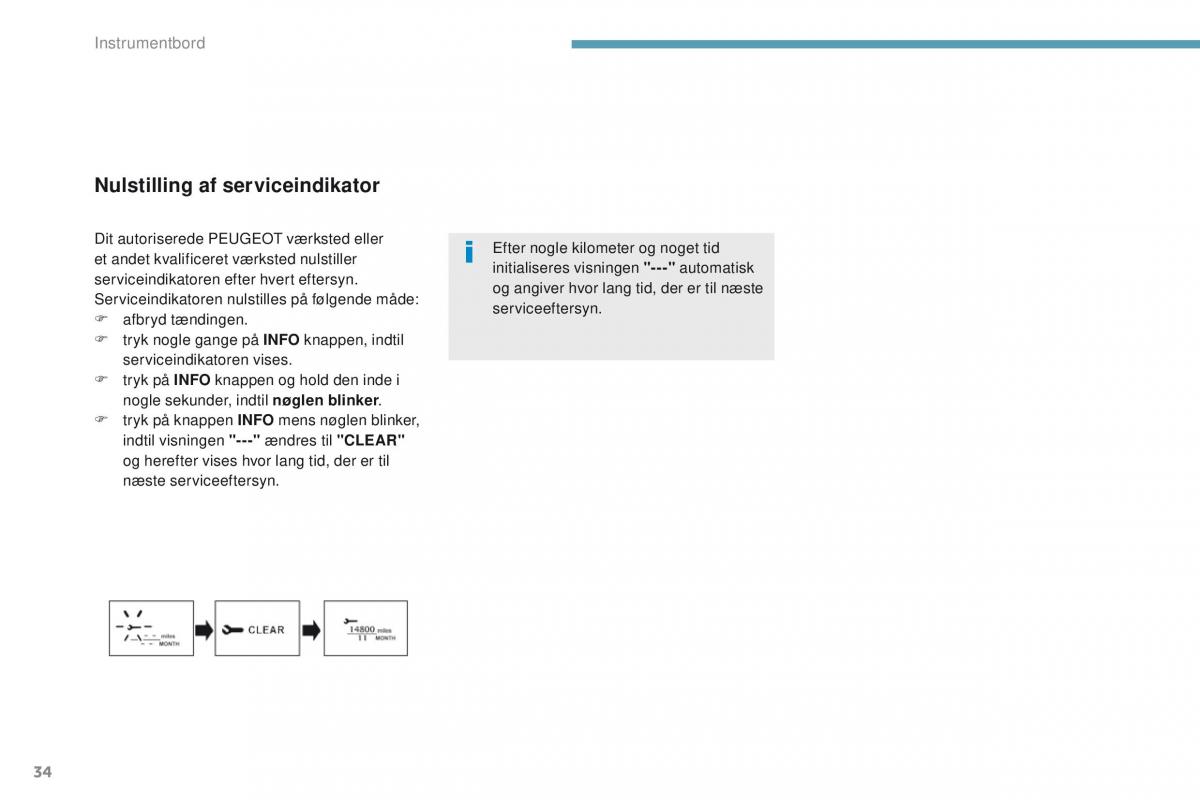 Peugeot 4008 Bilens instruktionsbog / page 36